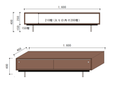 TV－BOARD １６００（ウォールナット突板）